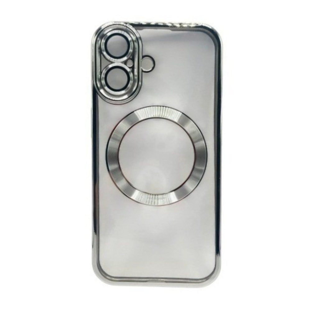 iPhone 16 Plus‎ Clear Protective Case Silver Metallic Trim NEW